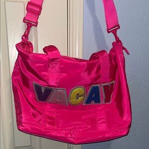 Pink VACAY Tote Bag and toiletry bag